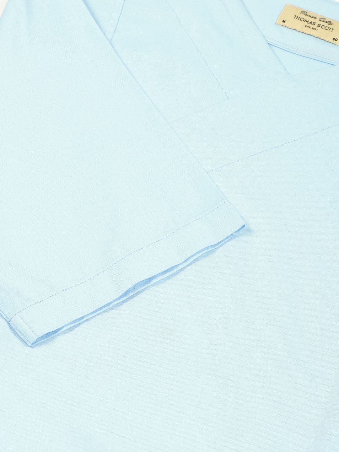 Thomas Scott Men Solid V-Neck Cotton Boxy T-Shirt