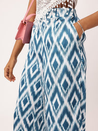 DressBerry Hippy Retro Meets Ikat Flared Wide Leg Trousers