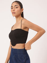 DressBerry Diva Down Strappy Corset Crop Top