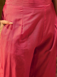 Indo Era Leheriya Embroidered Thread Work Chanderi Silk Kurta With Trousers & Dupatta