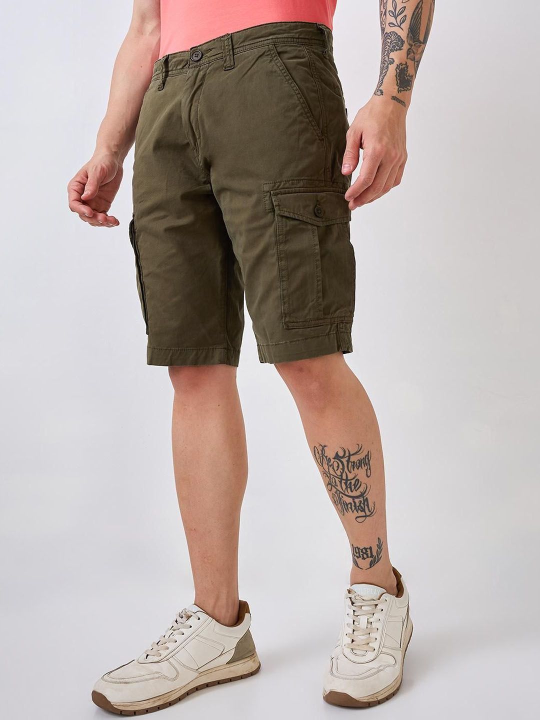 SPYKAR Men Cotton Regular Fit Cargo Shorts