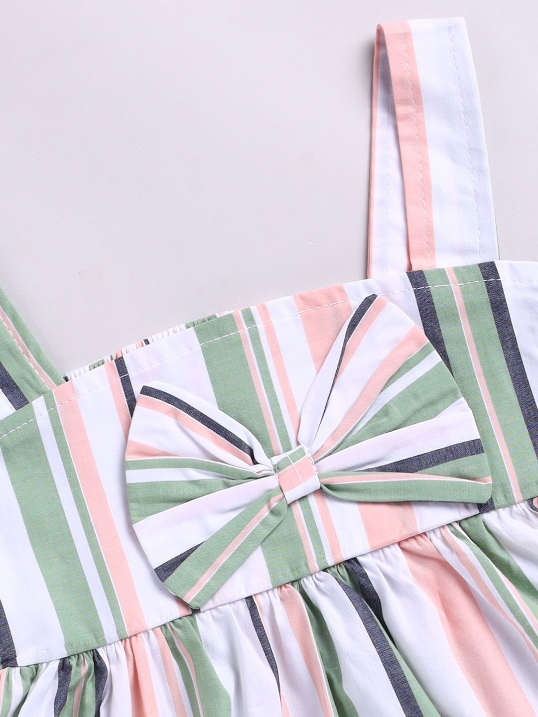 Moms Love Infant Girls Cotton Striped Fit & Flare Dress