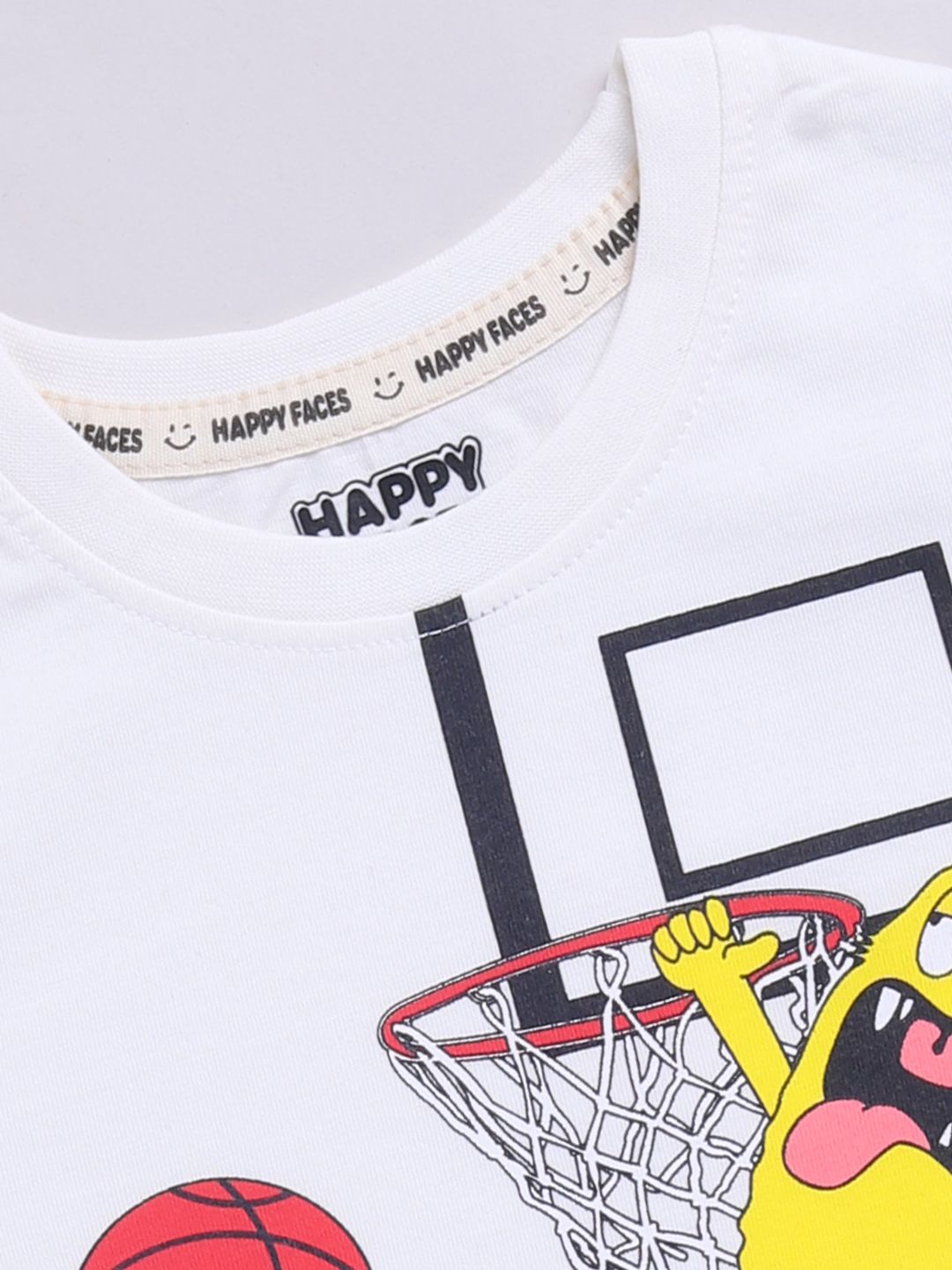 Happy Faces Boys Graphic Print Pure Cotton T-shirt