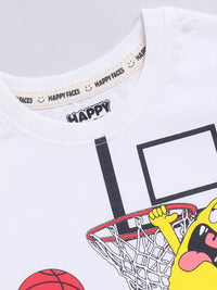 Happy Faces Boys Graphic Print Pure Cotton T-shirt