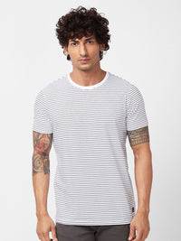 SPYKAR Striped Slim Fit Cotton T-shirt