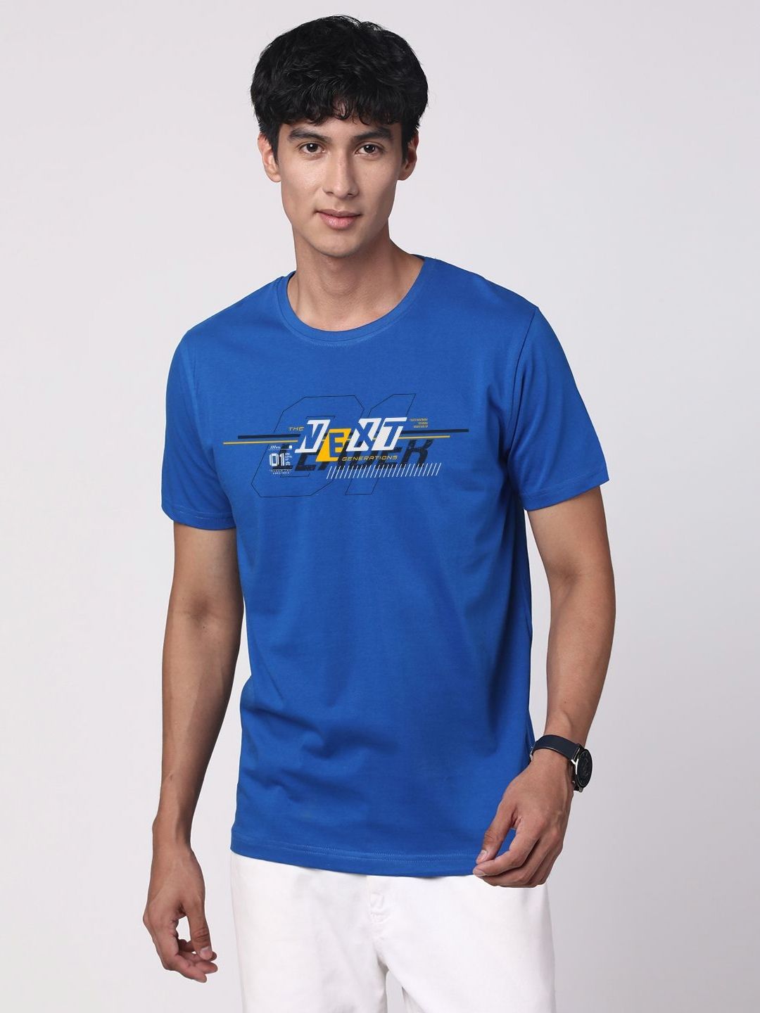 ADRO Men Graphic Printed Round Neck Cotton T-shirt