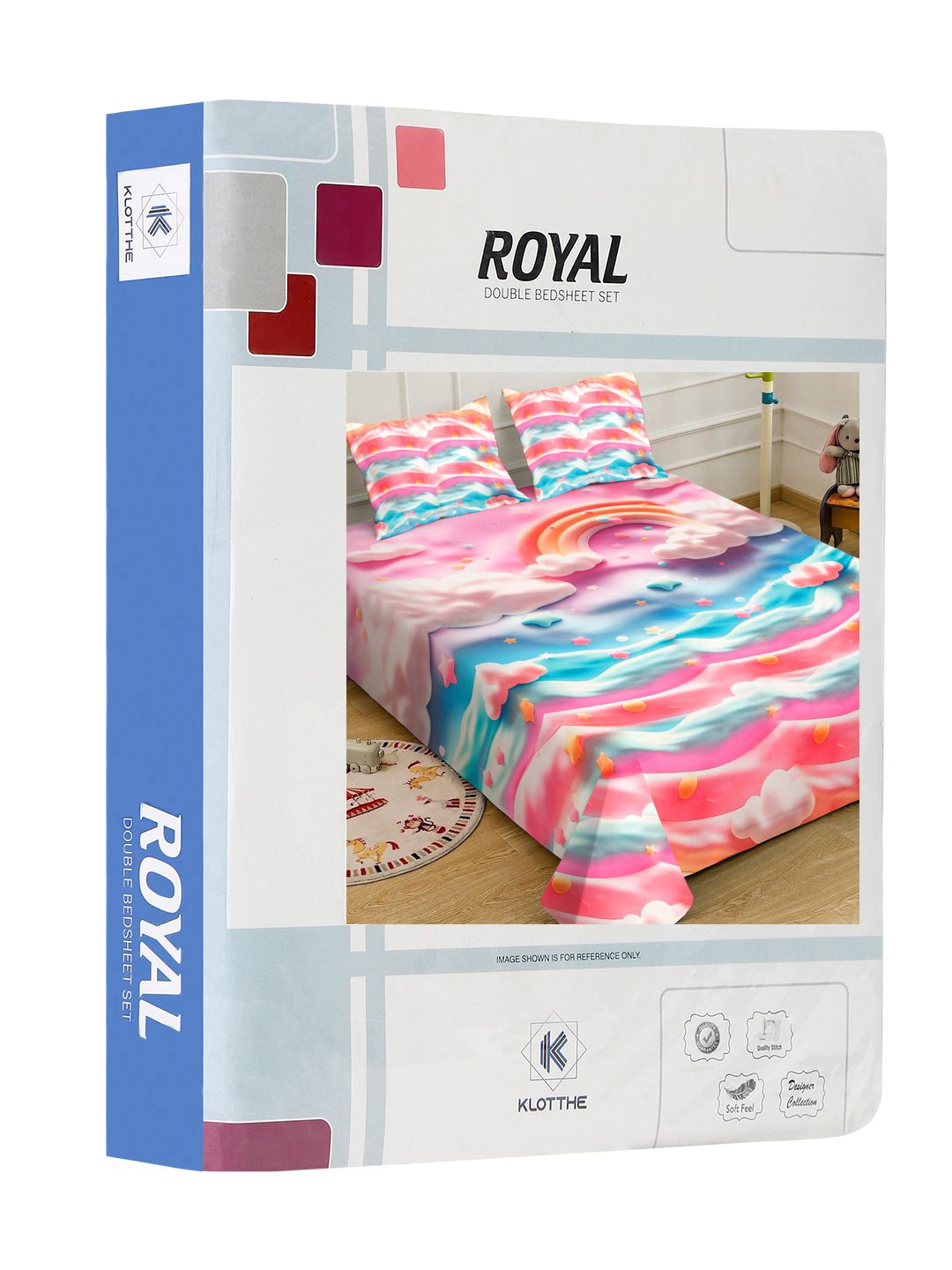 KLOTTHE Multi Cartoon Characters Printed 400 TC King Superfine Bedsheets