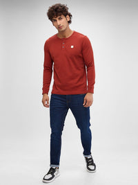 SPYKAR Men Henley Neck Solid Slim Fit T-shirt