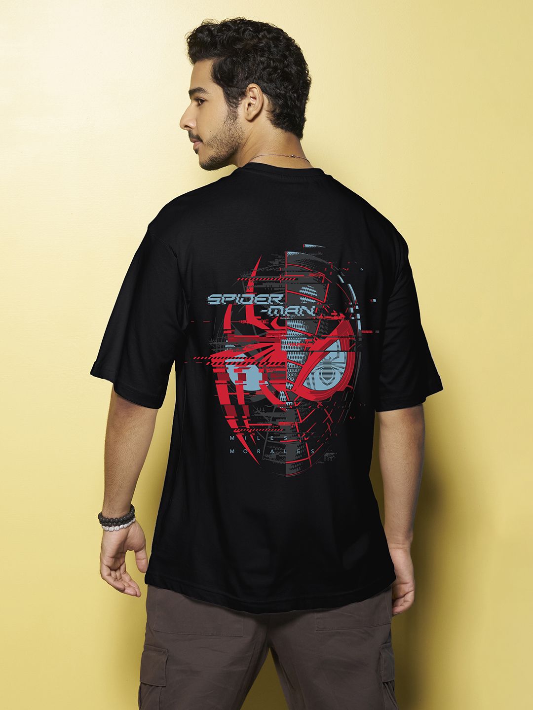 Bewakoof Official Marvel Merchandise  Across The Spiderverse Printed Oversized T-shirt