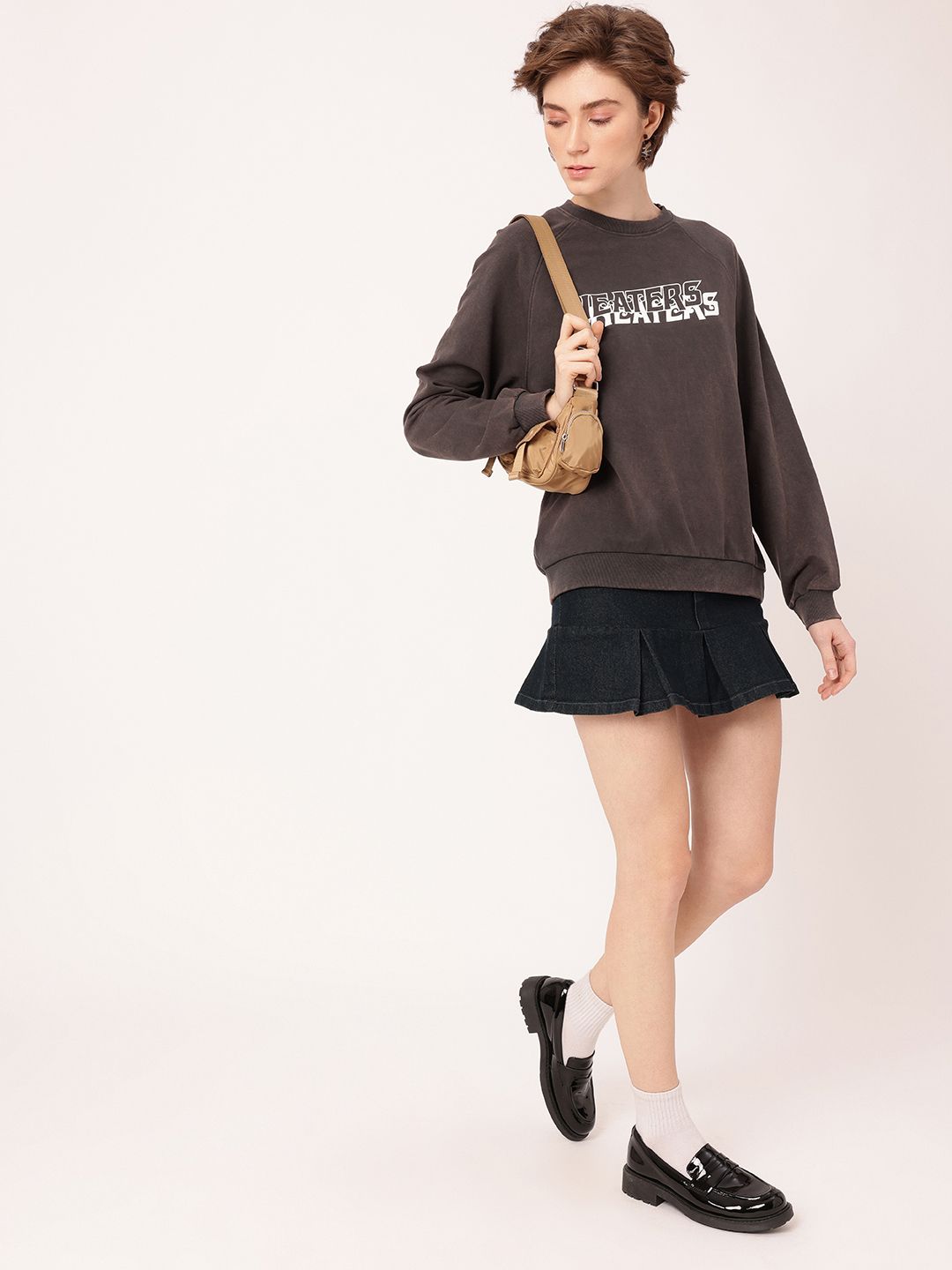 DressBerry Printed Cotton Terry Washed Sweatshirt