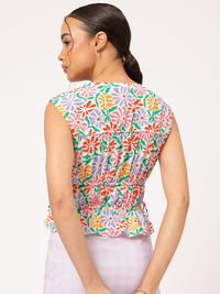 DressBerry Color Pop Petals Tiered Tie-Ups Top