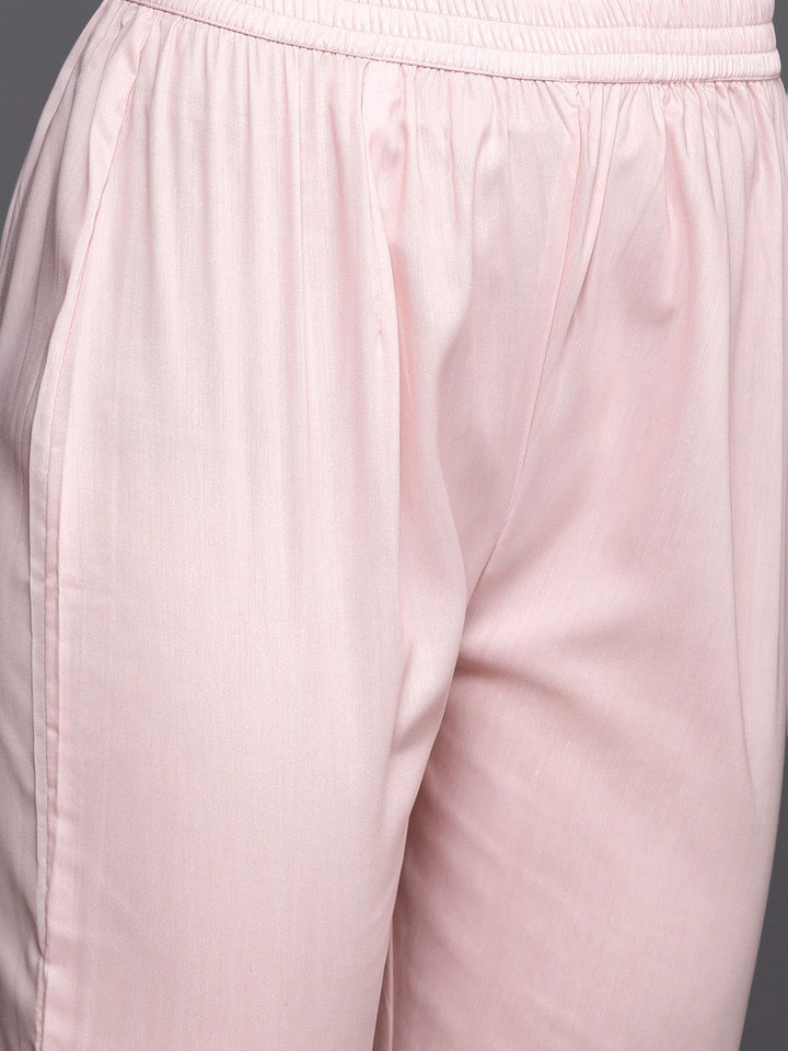 Indo Era Floral Embroidered Regular Thread Work Pure Cotton Kurta With Trousers & Dupatta