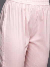 Indo Era Floral Embroidered Regular Thread Work Pure Cotton Kurta With Trousers & Dupatta