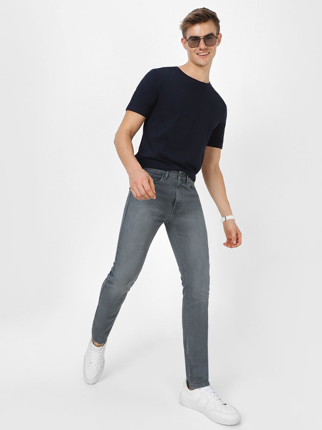 Urbano Fashion Men Cotton Skinny Fit Heavy Fade Stretchable Jeans