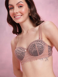 DressBerry Floral Laced Full Coverage Heavily Padded Bra DRM-DB-MK23D