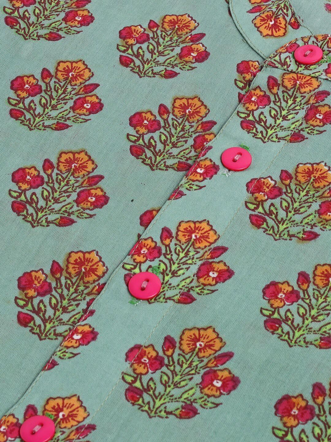 VASTRAMAY Boys Floral Printed Kurta with Pyjamas