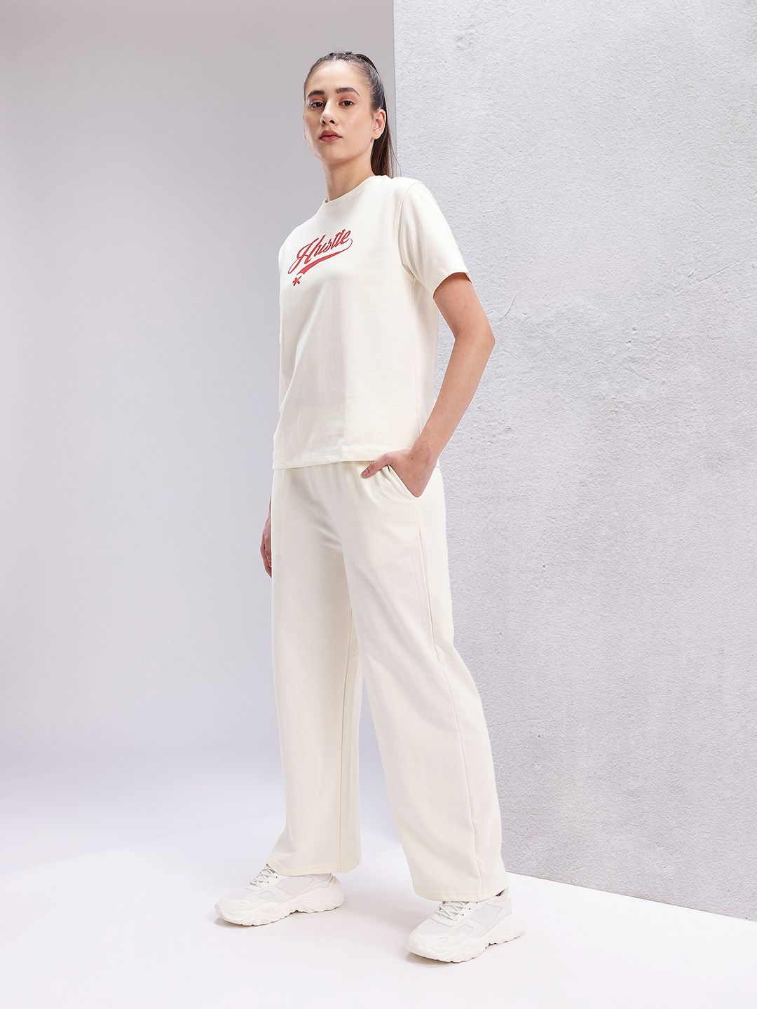 HRX by Hrithik Roshan Typography Printed T-shirt With Trackpants