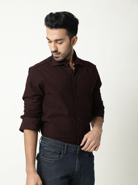 RARE RABBIT Men Veniziaa Textured Slim Fit Cotton Shirt