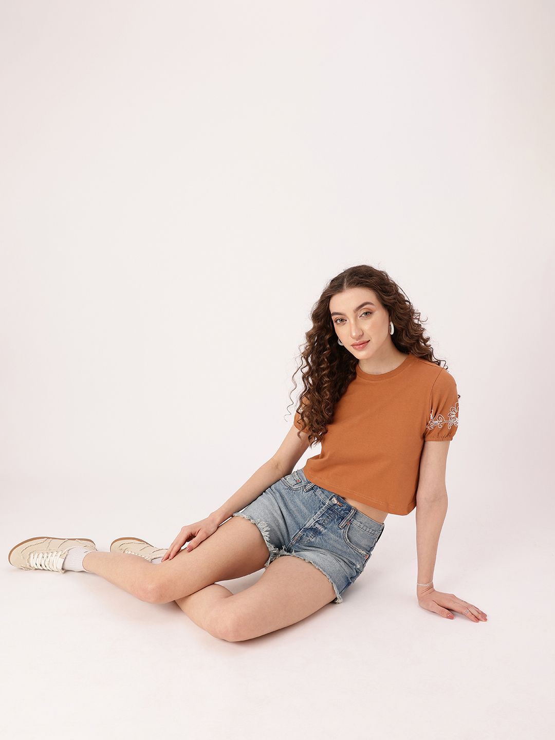 DressBerry Cute Femi Embroidered Charm Crop Top