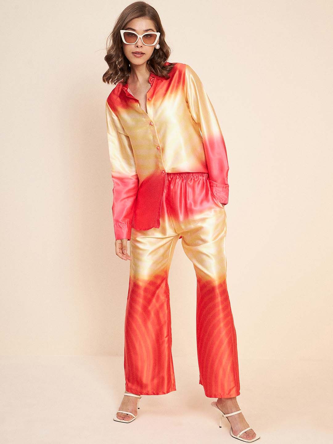 Antheaa Ombre Dyed Shirt & Palazzos