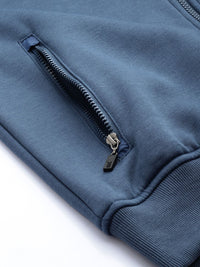 HRX by Hrithik Roshan Men Navy Blue Solid Hooded Bomber Jacket