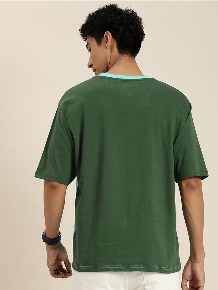 DILLINGER Men Colourblocked Pure Cotton Oversized T-shirt