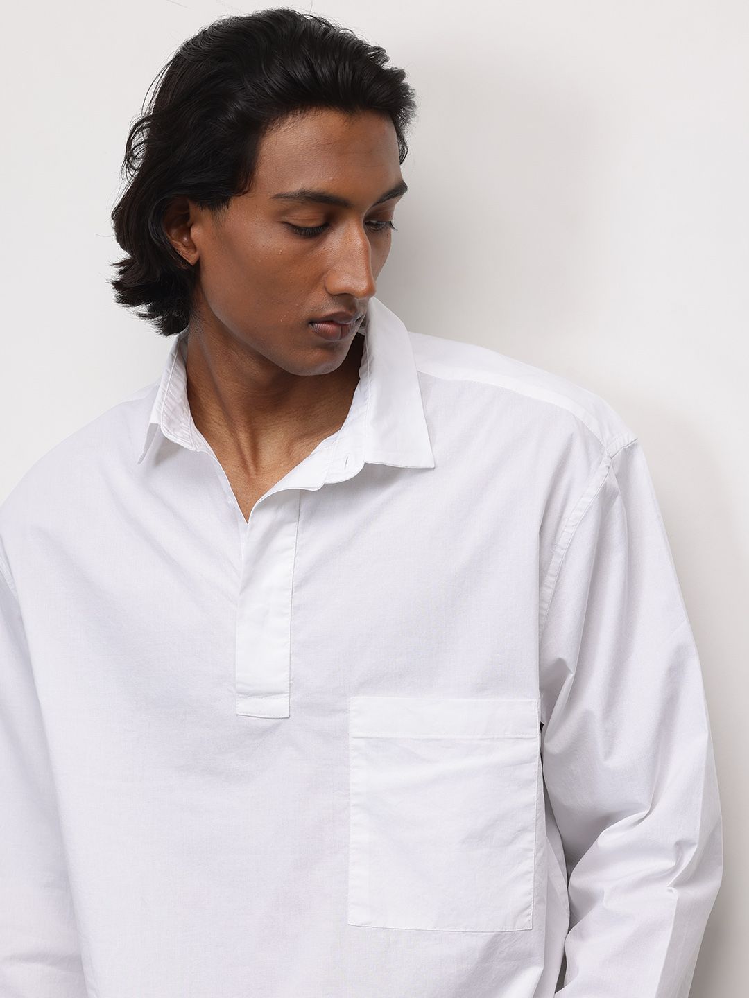 ether Pure Cotton Longline Casual Shirt