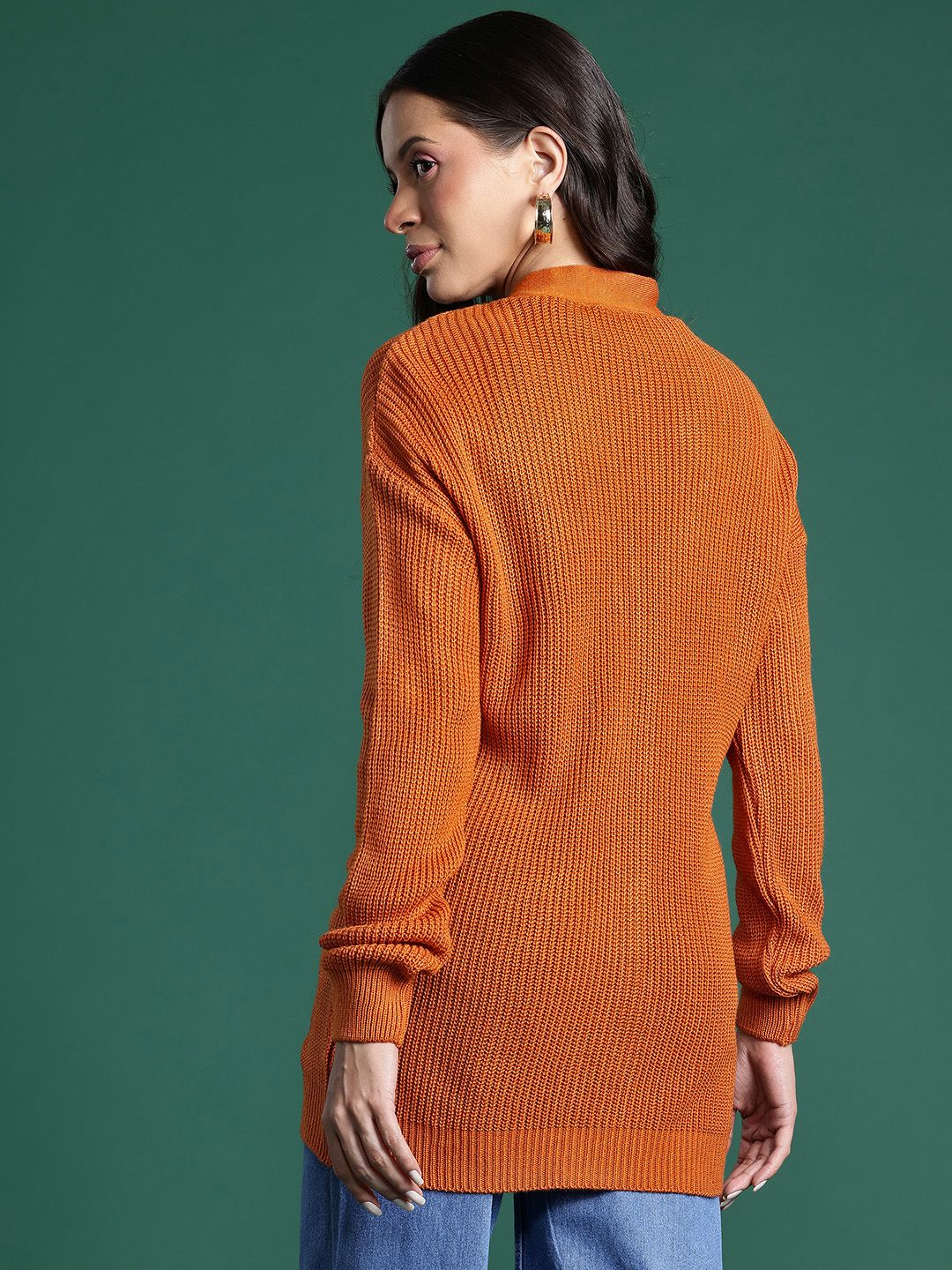 DressBerry Pure Acrylic Ribbed Cardigan