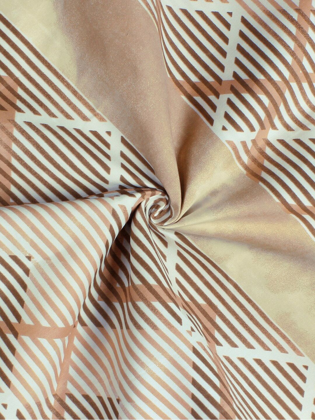 Story@home Brown & White Striped Microfiber 180 TC Single Bedsheet With 1 Pillow Cover