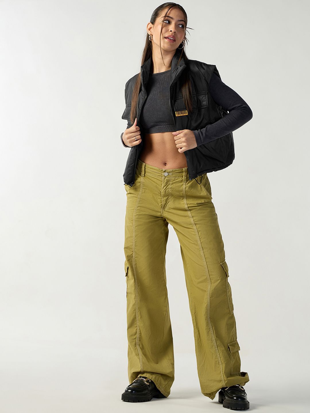 Bewakoof Women Black Oversized Gilet Jacket