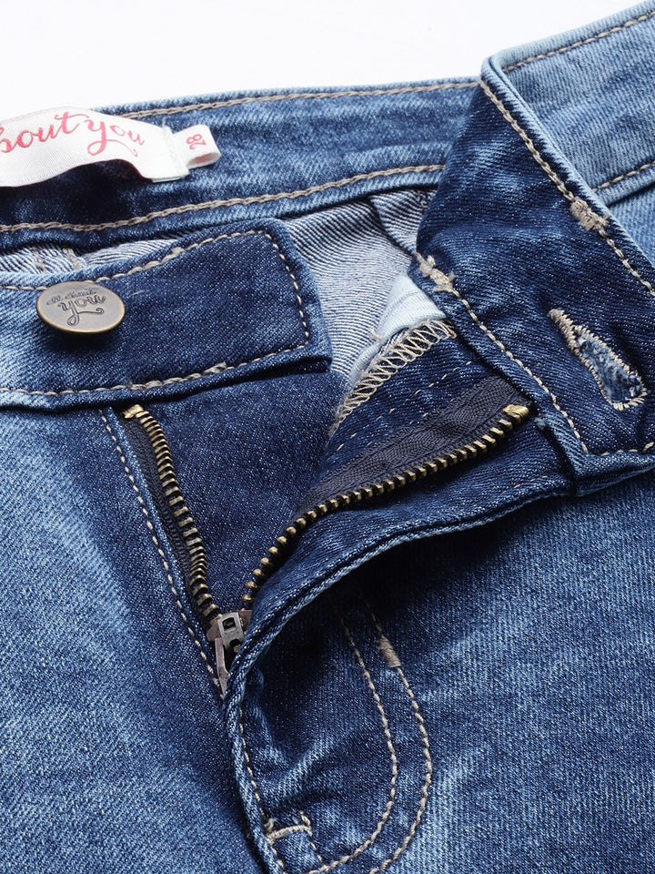 all about you Women Slim Bootcut High-Rise Heavy Fade Stretchable Jeans