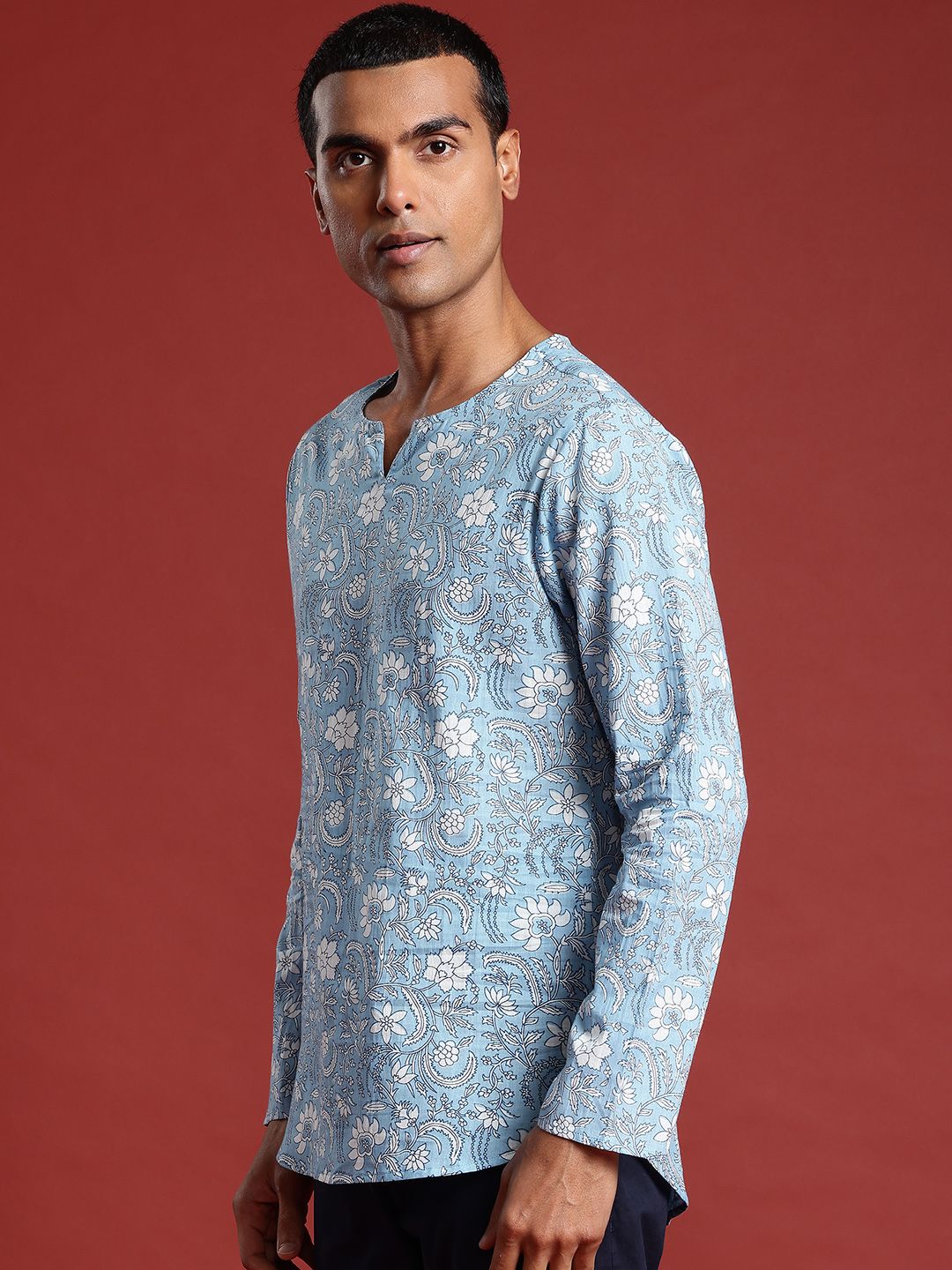 Anouk Men Ethnic Motifs Printed Pure Cotton Short Kurta