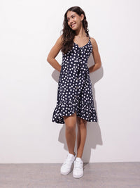 DressBerry Spot Obsession Print Ruffled A-Line Dress