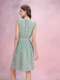 DressBerry Floral Print Ruffle Detail A-Line Dress