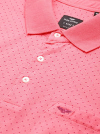 Park Avenue Pure Cotton Geometric Printed Polo Collar Pocket Slim Fit T-shirt