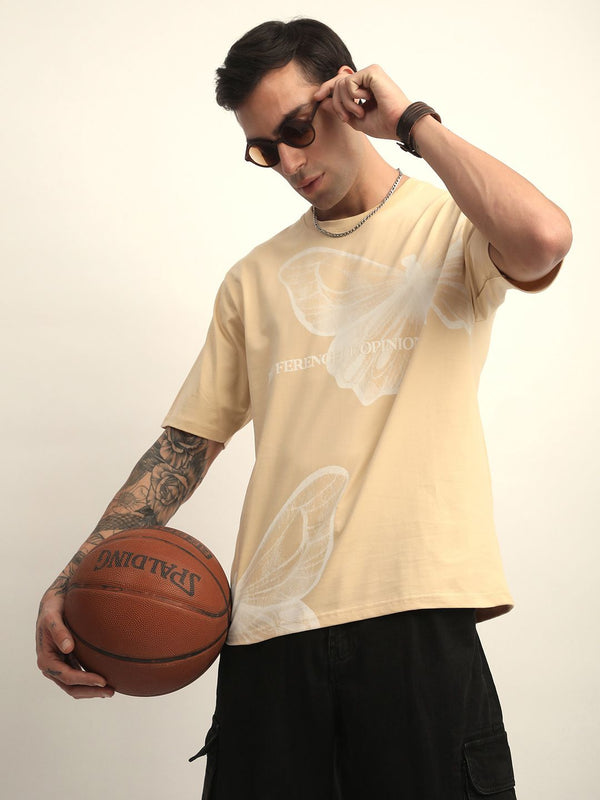 Difference Of Opinion Men Short Sleeve Oversized Crew Neck Printed Tshirt