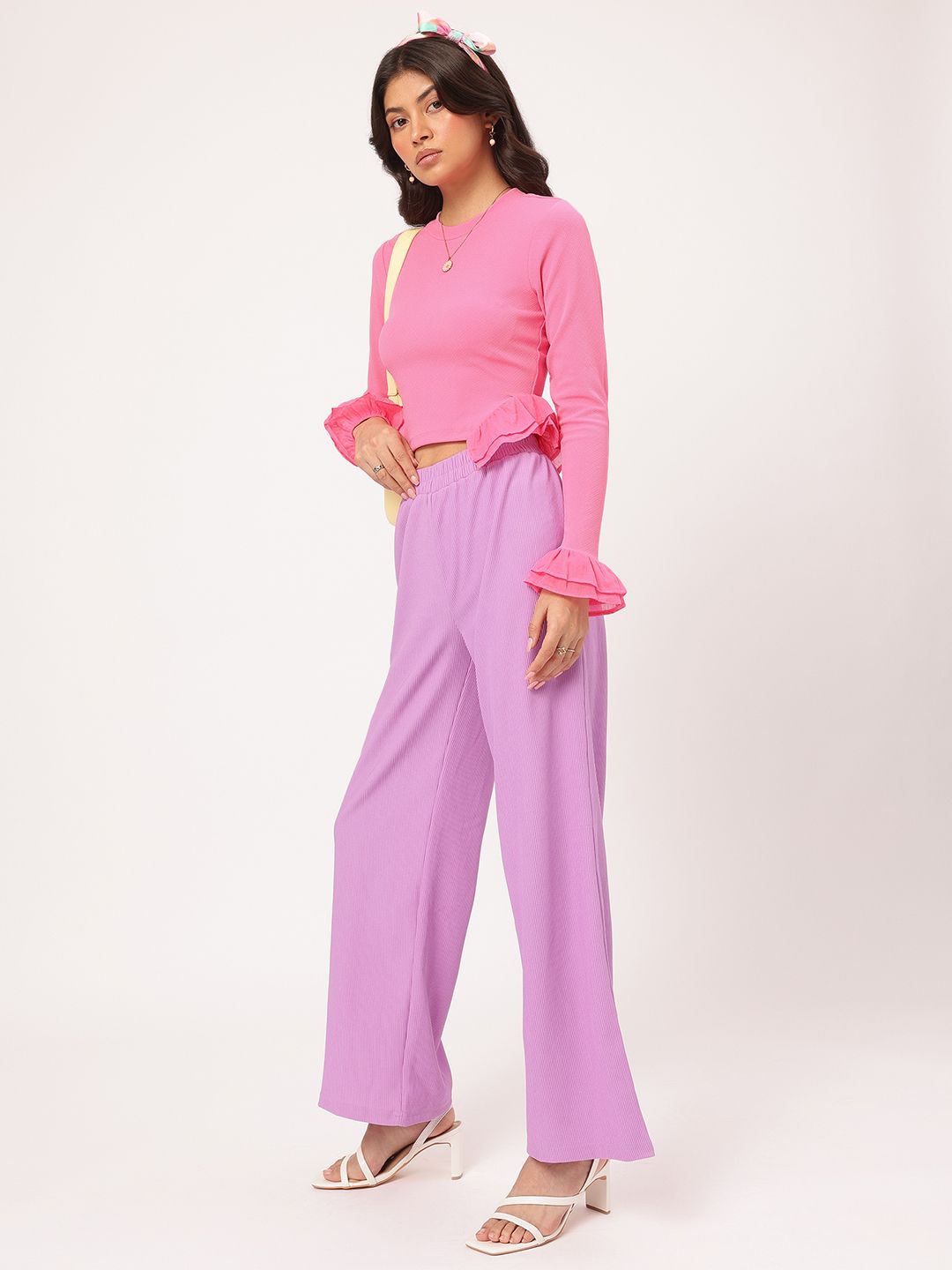 DressBerry Barbie Pink Sweet Ruffles Fitted Top