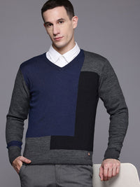 Raymond Contemporary Fit Colourblocked Sweaters