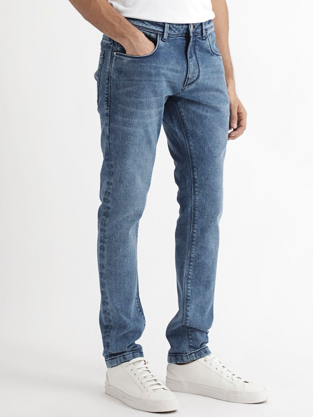 RARE RABBIT Men Widz Slim Fit Mid-Rise Stretchable Jeans