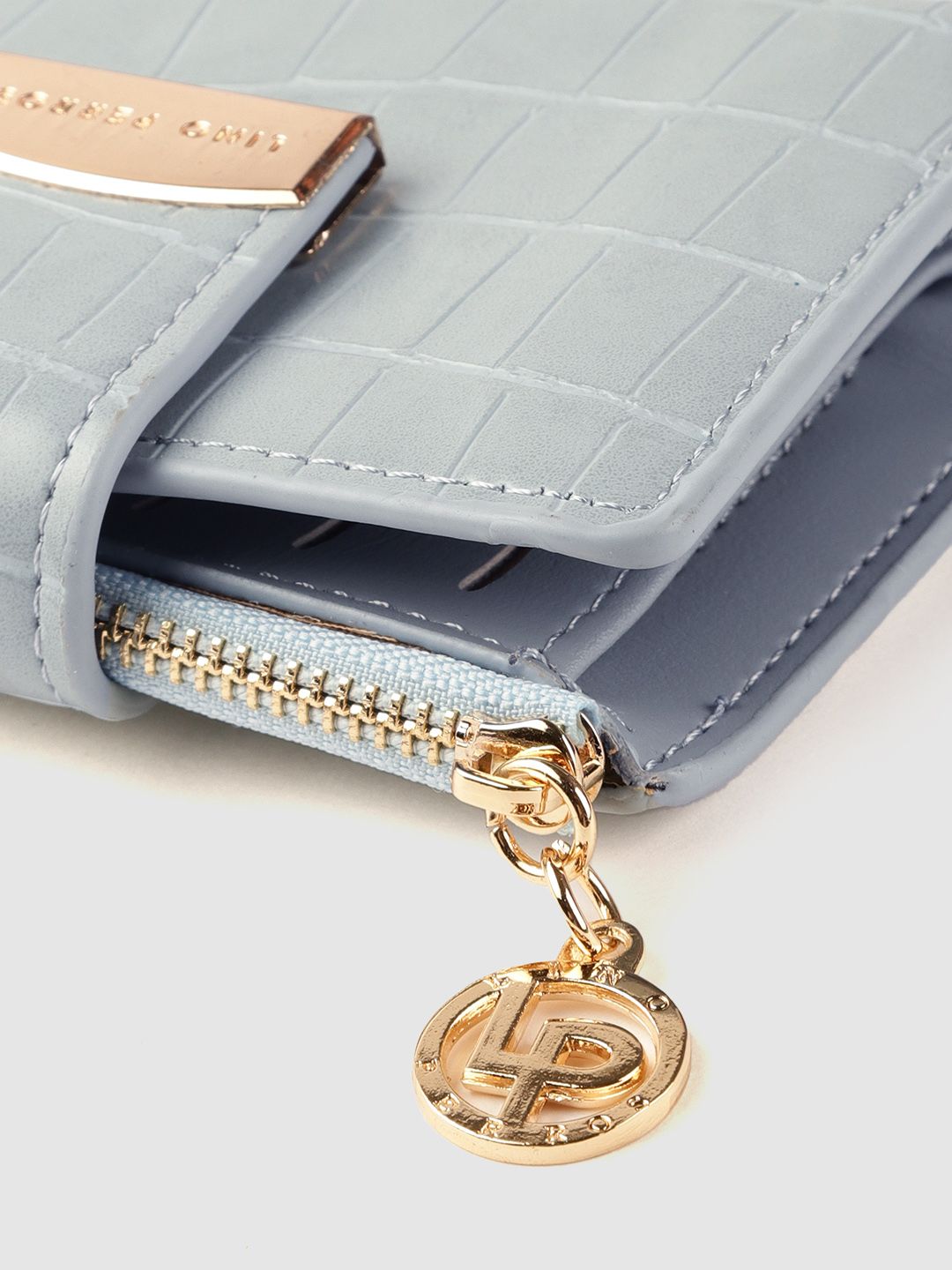 Lino Perros Women Blue Textured PU Two Fold Wallet