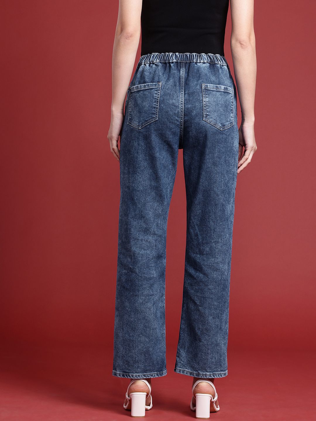 all about you Women Slim Straight Fit High-Rise Light Fade Stretchable Jeans