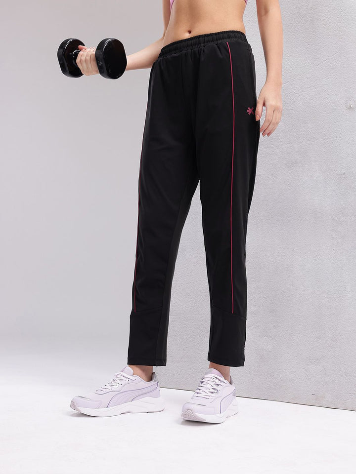HRX by Hrithik Roshan Women Contrast Piping Rapid-Dry Training Track Pants