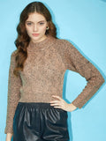 STREET 9 Cable Knit Self Design Pullover Sweater