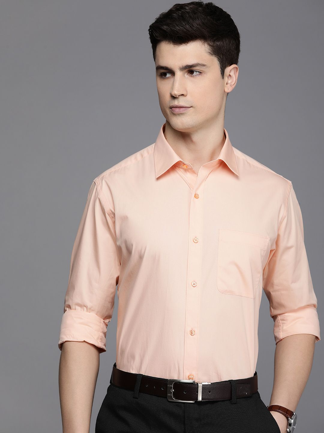 Raymond Pure Cotton Slim Fit Solid Formal Shirt