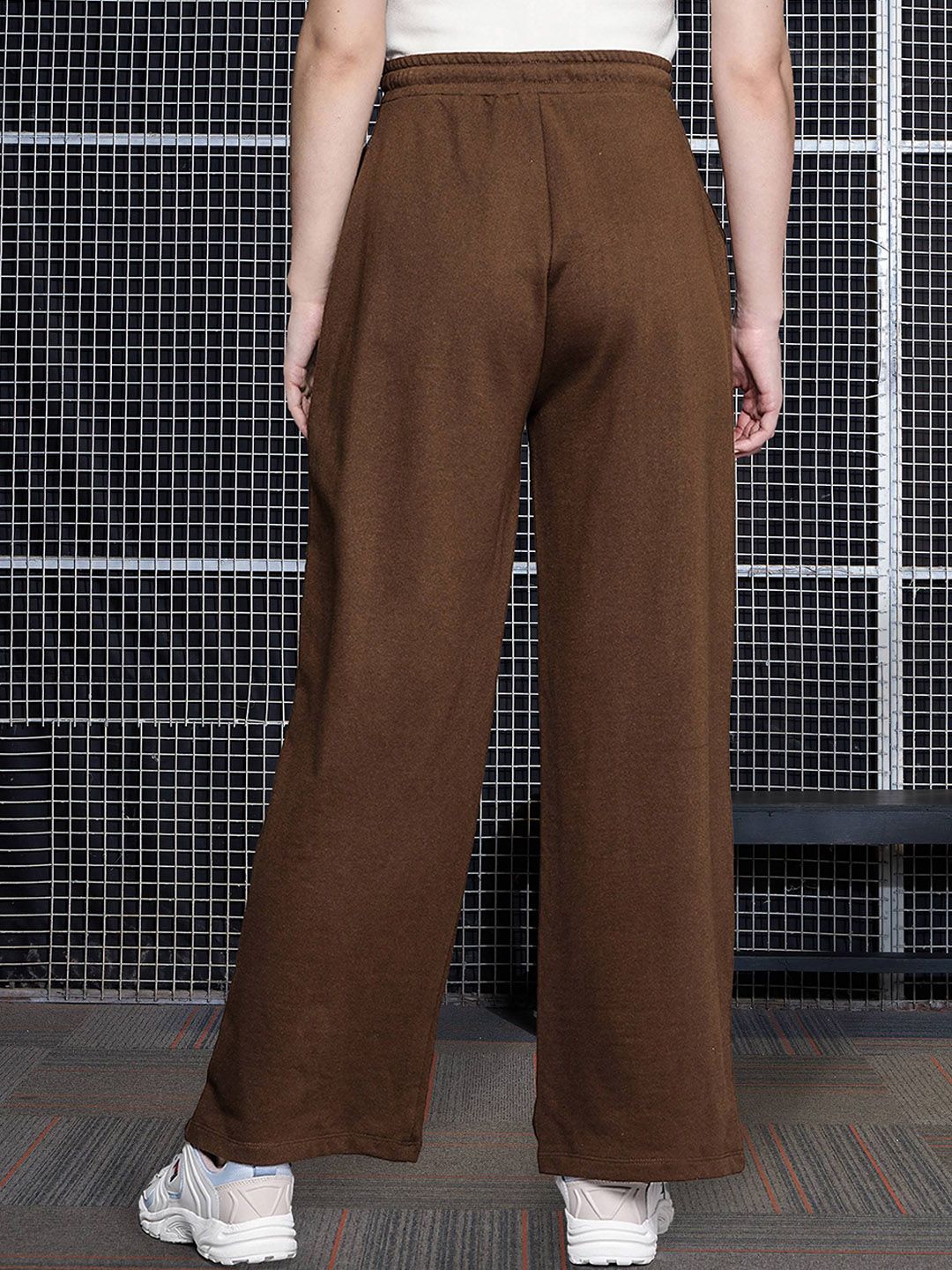 SASSAFRAS Women Brown Cotton Relaxed fit Track Pants