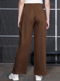 SASSAFRAS Women Brown Cotton Relaxed fit Track Pants