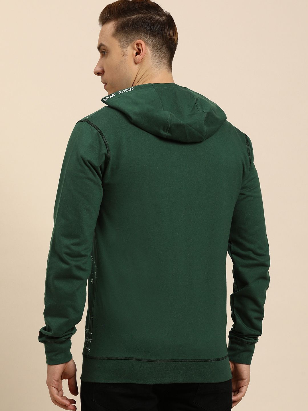 Being Human Men Graphic Printed Hooded Front-Open Sweatshirt