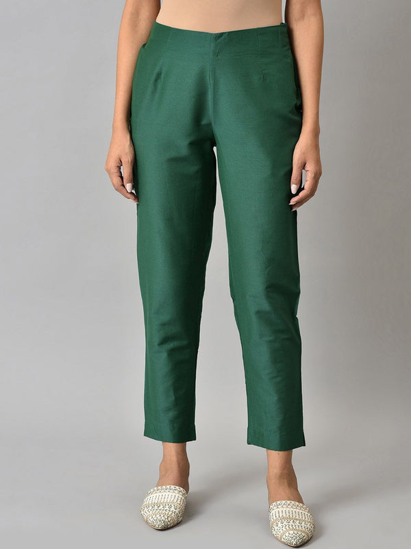 W Women Slim Fit Mid-Rise Cigarette Trousers