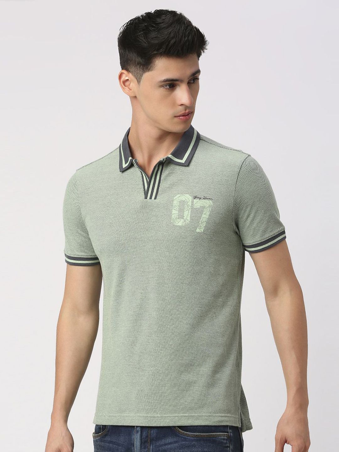Being Human Men Polo Collar Solid T-shirt