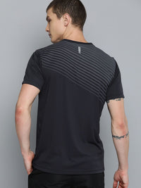 HRX by Hrithik Roshan Striped Rapid-Dry Training T-shirt